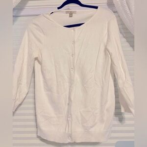 Roz & Ali cardigan sweater white glass buttons